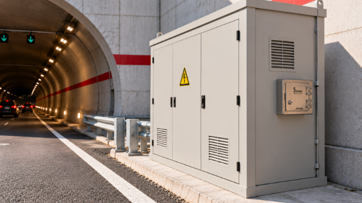 Operatore che sblocca tramite smartphone la cassetta di sicurezza antieffrazione in acciaio inox Angel Lock installata su cabina tecnologica.